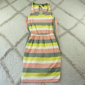 Patagonia West Ashley Fitz Dress Womens Medium Hemlock Green Stripe Sleeveless